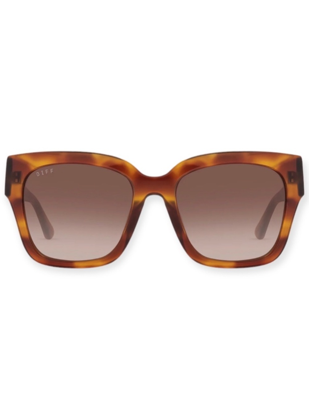 DIFF Bella II Sunglasses Andes Tortoise Frame Brown Gradient Lens Chunky Square
